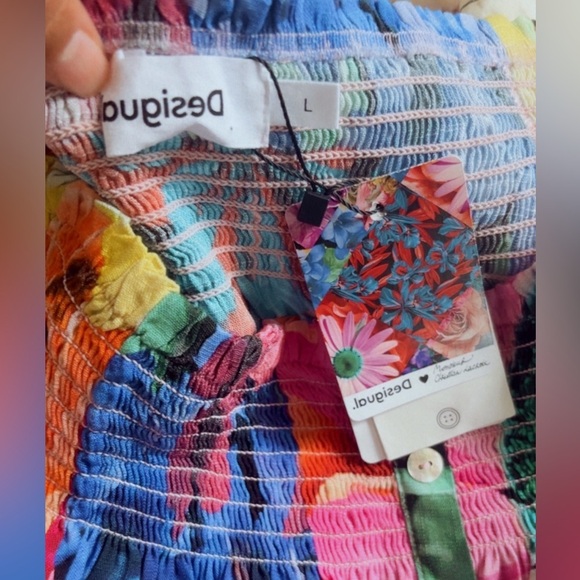 NWT Desigual by C. Lacroix Travis Floral Multicolor Off The Shoulder Blouse L - Picture 4 of 5